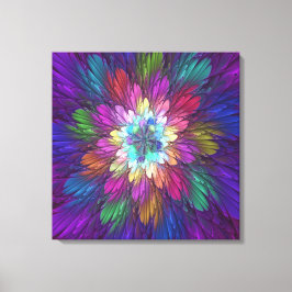 Farbenfrohe Psychedelische Blume Abstraktes Frakta Leinwanddruck