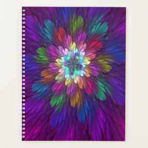 Farbenfrohe Psychedelische Blume Abstraktes Frakta Planer