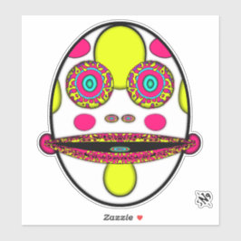 Farbenfrohe psychedelische Eizellwand v2 Aufkleber