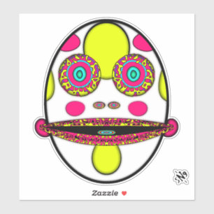 Farbenfrohe psychedelische Eizellwand v2 Aufkleber