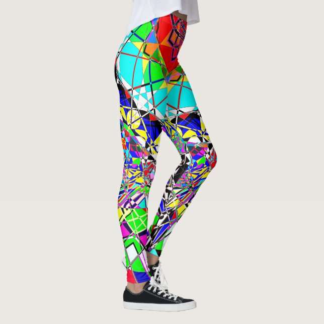 Farbenfrohe psychedelische Formen | ABSTRAKT Leggings (Rechts)
