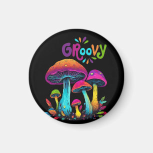 Farbenfrohe psychedelische Pilze- Magnet
