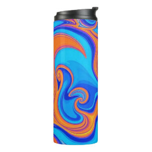 Farbenfrohe psychedelische Waves Thermosbecher