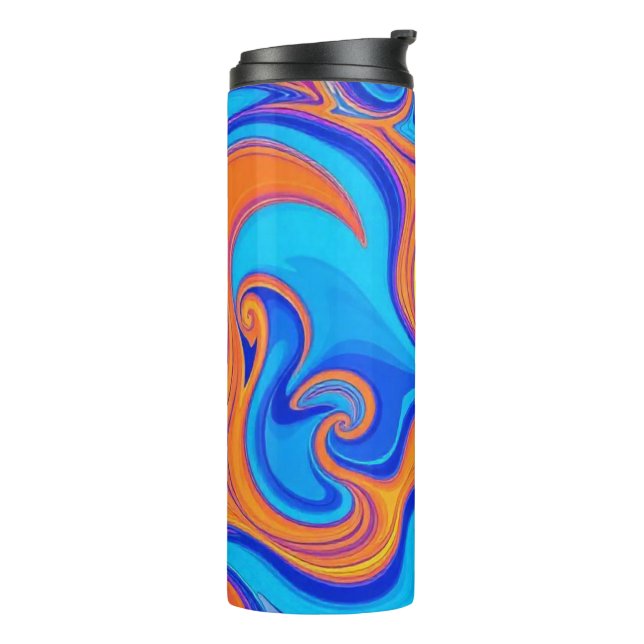 Farbenfrohe psychedelische Waves Thermosbecher (Nach links gedreht)
