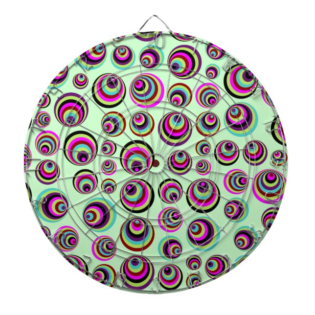 Farbenfrohe Psychische Spots + Ihr Hintergrund & I Dartscheibe (vorne)