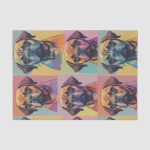 Farbenfrohe Puggle Pop Art Decoupage/Gewebe Seidenpapier