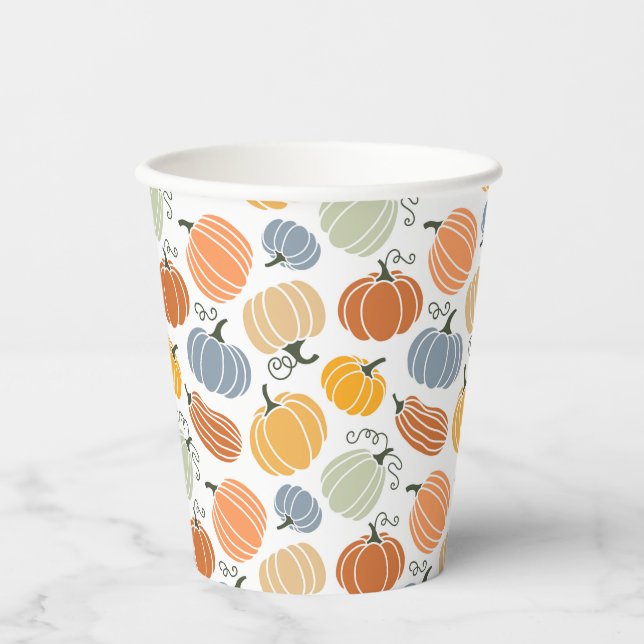Farbenfrohe Pumpkin Gourd Pattern Pappbecher (Vorderseite)