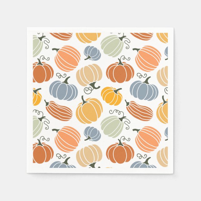 Farbenfrohe Pumpkin Gourd Pattern Serviette (Vorderseite)