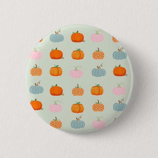Farbenfrohe Pumpkins Button (Vorderseite)