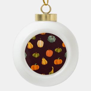 Farbenfrohe Pumpkins: dunkle Herbsteleganz. Keramik Kugel-Ornament