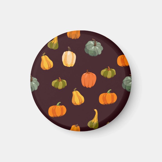 Farbenfrohe Pumpkins: dunkle Herbsteleganz. Magnet (Vorne)