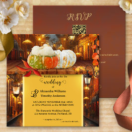 Farbenfrohe Pumpkins Fantasy-Hochzeit im Herbst Einladung