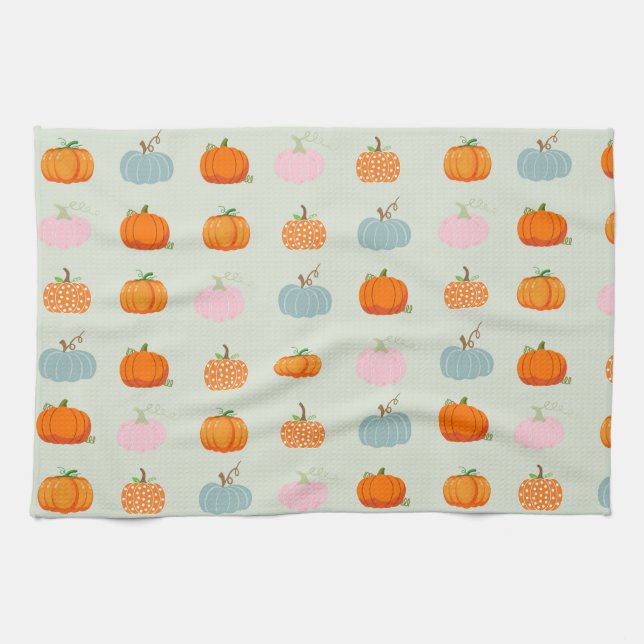 Farbenfrohe Pumpkins Geschirrtuch (Horizontal)
