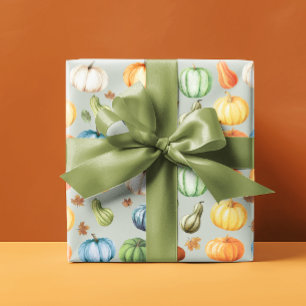 Farbenfrohe Pumpkins Herbstfarbe Geschenkpapier