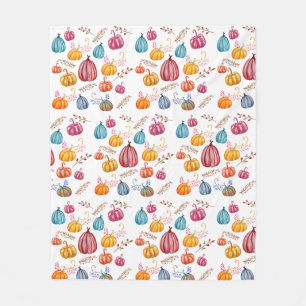 Farbenfrohe Pumpkins Kunst Fleecedecke