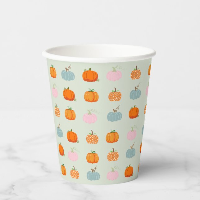 Farbenfrohe Pumpkins Pappbecher (Vorderseite)
