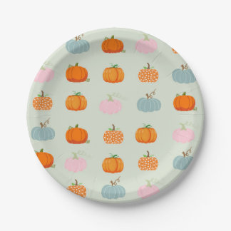 Farbenfrohe Pumpkins Pappteller