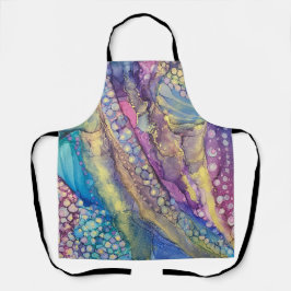 Farbenfrohe Punkte Alkohol Tinte Abstrakte Kunst Schürze