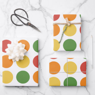 Farbenfrohe Punkte-Baby-Party-Geburtstag Geschenkpapier Set
