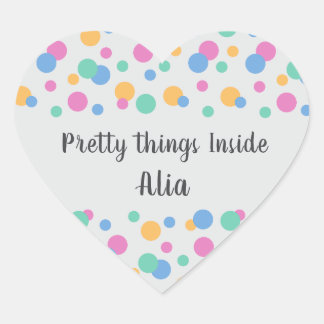 Farbenfrohe Punkte Hübsches Inside Business Paket Herz-Aufkleber