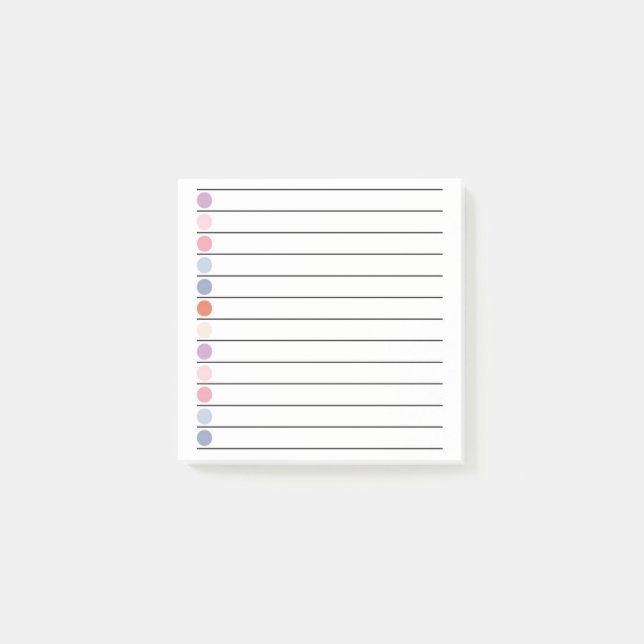 Farbenfrohe Punkte Spaß & lebendige Stationery Post-it Klebezettel (Vorderseite)