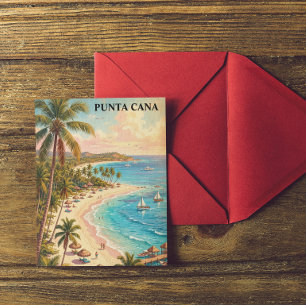 Farbenfrohe Punta Cana Dominikanische Republik Vin Postkarte