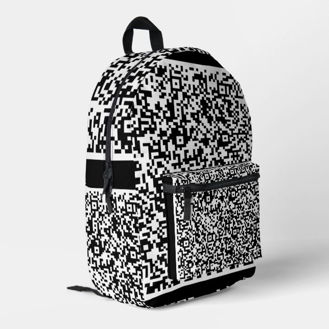 Farbenfrohe QR-Code-Backpack Ihre Farben Personali Bedruckter Rucksack (Rückseitige Ecke links)