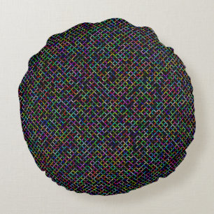 farbenfrohe Quadrate geometrisch einzigartiges Mus Rundes Kissen