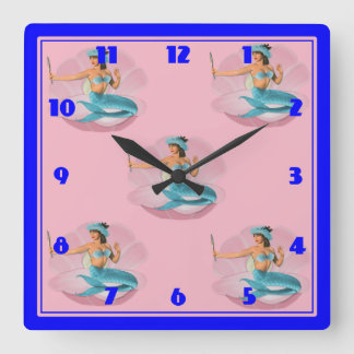 Farbenfrohe Quadratische Wanduhr