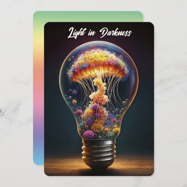 Farbenfrohe Quallen-Lampe traumhaft ozeanische Mag Einladung (Vorne/Hinten)