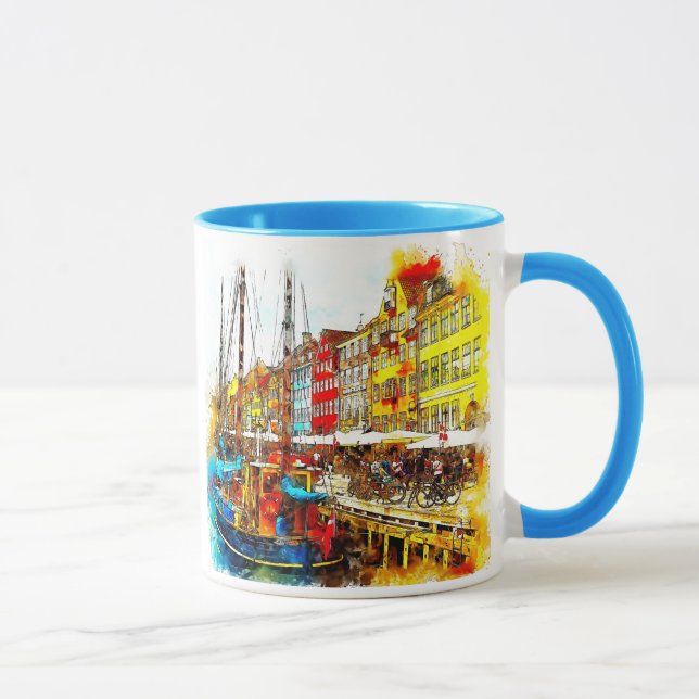 Farbenfrohe Quayside Tasse (Rechts)