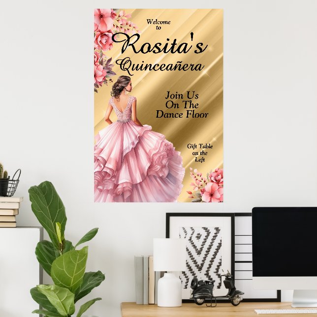 Farbenfrohe Quinceanera Poster (Heimbüro)