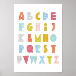 Farbenfrohe Quirky Alphabet Poster