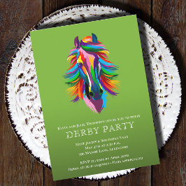 Farbenfrohe Racehorse Derby Party Einladung