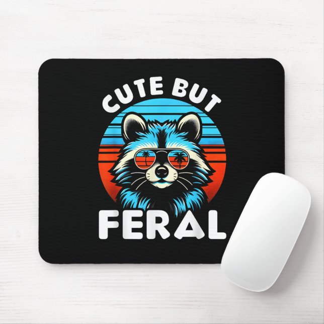 Farbenfrohe Racoon mit Sonnenbrille Racoon Mousepad (Mit Mouse)
