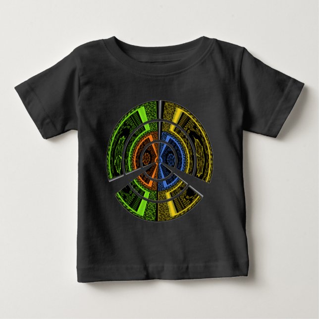 Farbenfrohe Radialkunst Print Baby T-shirt (Vorderseite)
