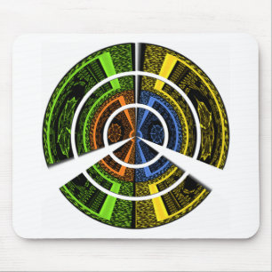Farbenfrohe Radialkunst Print Mousepad