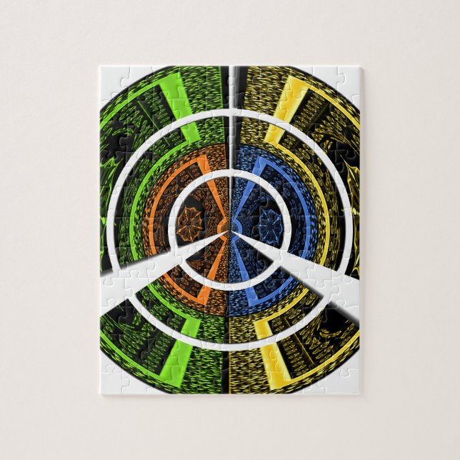Farbenfrohe Radialkunst Print Puzzle (Vertikal)
