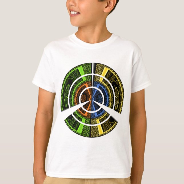 Farbenfrohe Radialkunst Print T-Shirt (Vorderseite)
