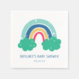 Farbenfrohe Rainbow Baby-Dusche Serviette