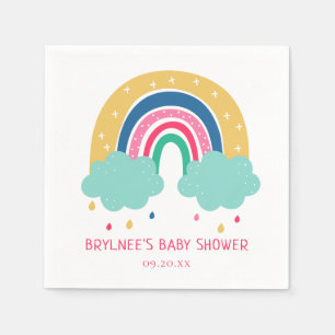 Farbenfrohe Rainbow Baby-Dusche Serviette