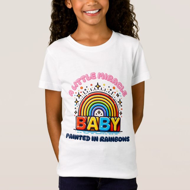 Farbenfrohe Rainbow Baby Joy T-Shirt (Vorderseite)