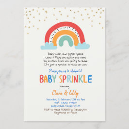 Farbenfrohe Rainbow Baby Sprinkle Einladung