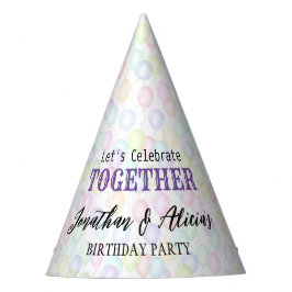 Farbenfrohe Rainbow-Ballon Gemeinsame Geburtstagsp Partyhütchen