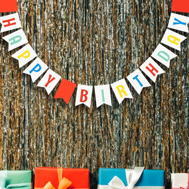 Farbenfrohe Rainbow Birthday Party Bunt Banner (Von Creator hochgeladen)