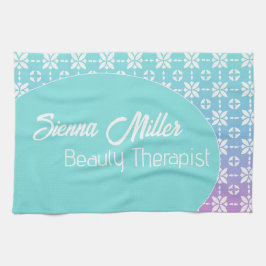 Farbenfrohe Rainbow-Blume Muster Personalisiert Geschirrtuch