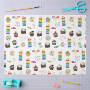 Farbenfrohe Rainbow Cake Desserts & Sprinkles Must Seidenpapier