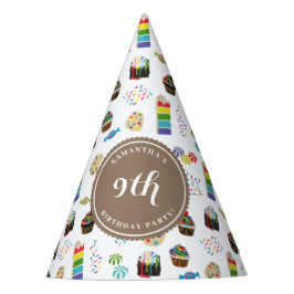 Farbenfrohe Rainbow Cake Sprinkles Geburtstagspart Partyhütchen