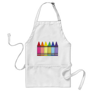 Farbenfrohe Rainbow Crayons Art Supply Teacher Pre Schürze