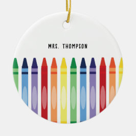Farbenfrohe Rainbow Crayons Lehrer Wertschätzung Keramik Ornament